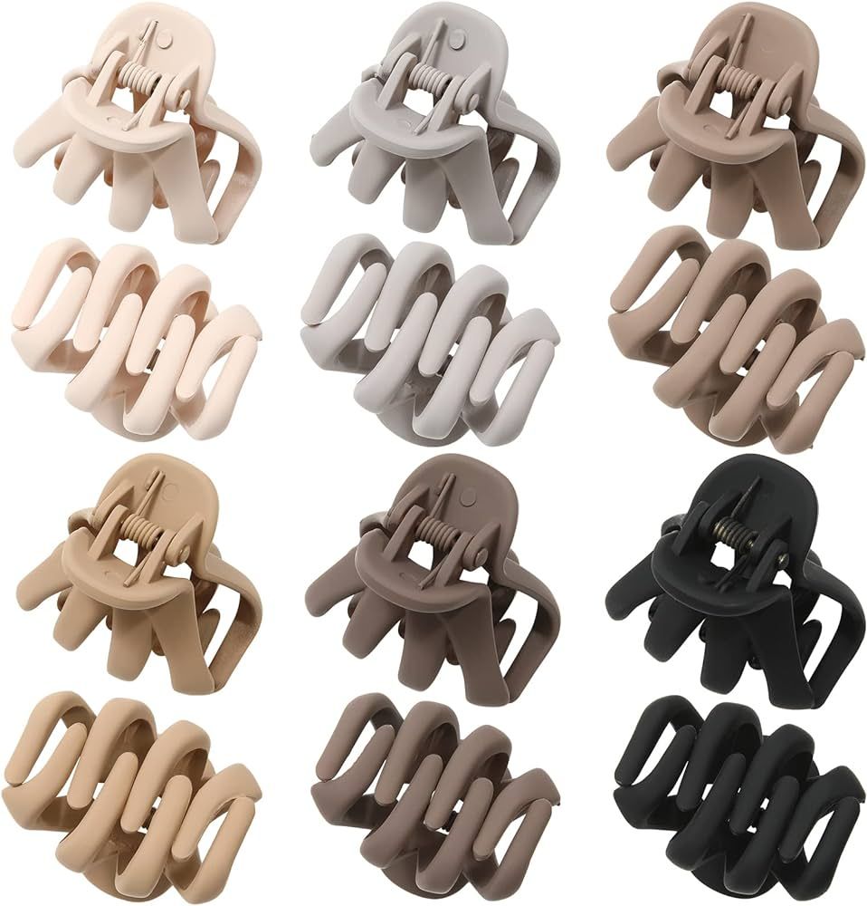 12 Pcs Small Hair Clips for Women Octopus Small Claw Clips 1.57 '' Noslip Jaw Clip for Thin Thick... | Amazon (US)