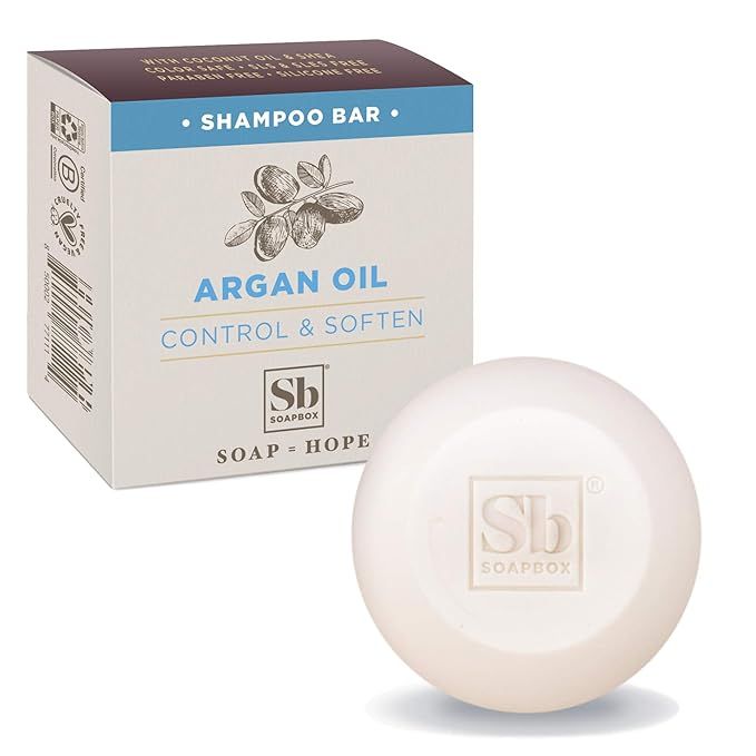 Soapbox Argan Oil Shampoo Bar, Natural, Eco Friendly Bar Shampoo for Frizzy Hair | Color Safe, Su... | Amazon (US)
