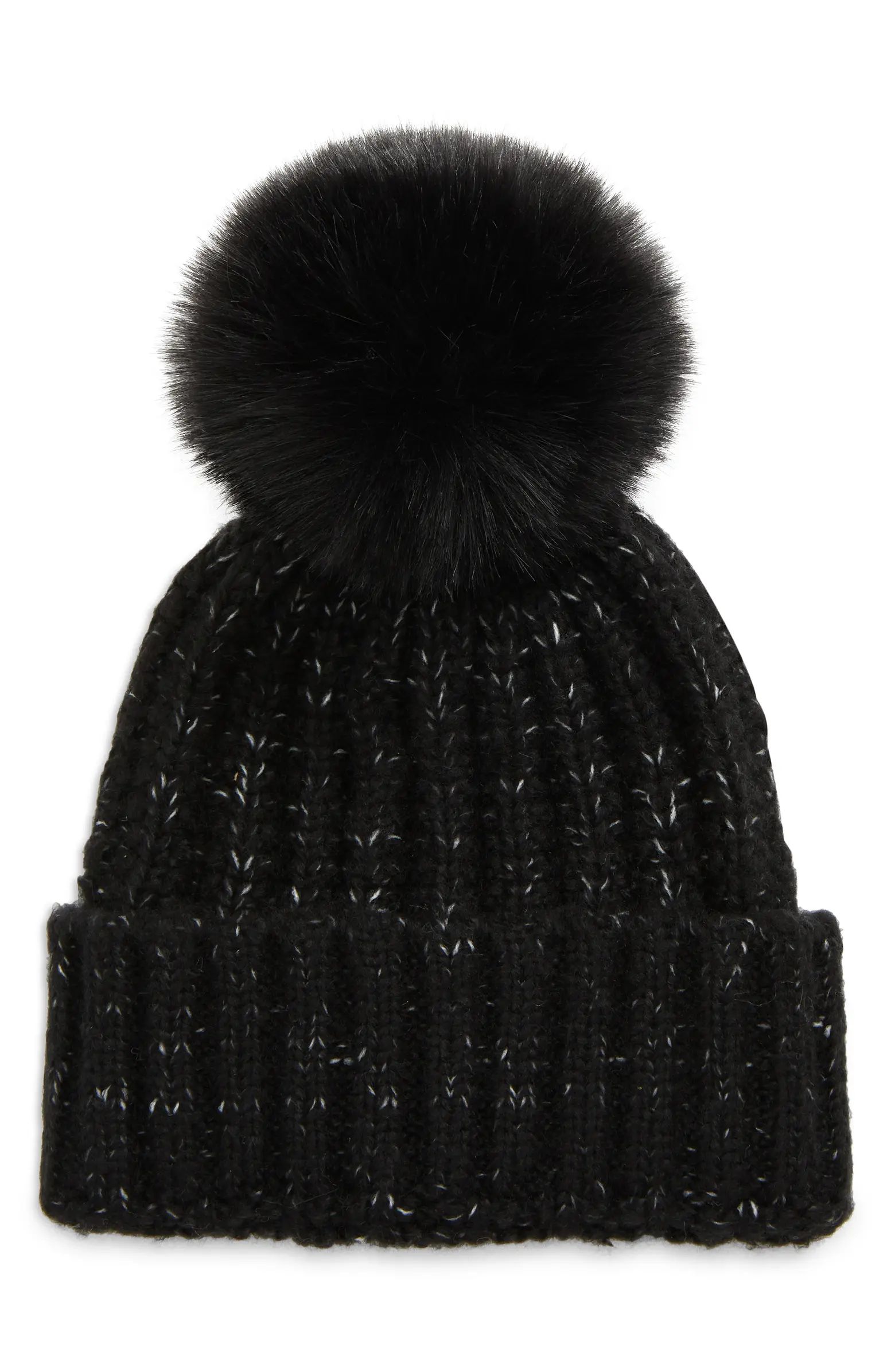Kyi Kyi Chunky Wool Blend Beanie with Faux Fur Pom | Nordstrom | Nordstrom