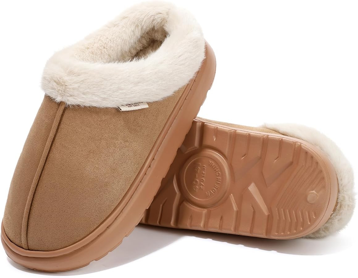 GOKTOW Fuzzy House Slippers for Women - Winter Slippers for Women Indoor & Outdoor, Non-Slip Easy... | Amazon (US)