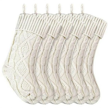 Christmas Stockings 6Pack 18 Inches Cable Knitted Stocking Gifts & Decorations for Family Holiday Xm | Walmart (US)