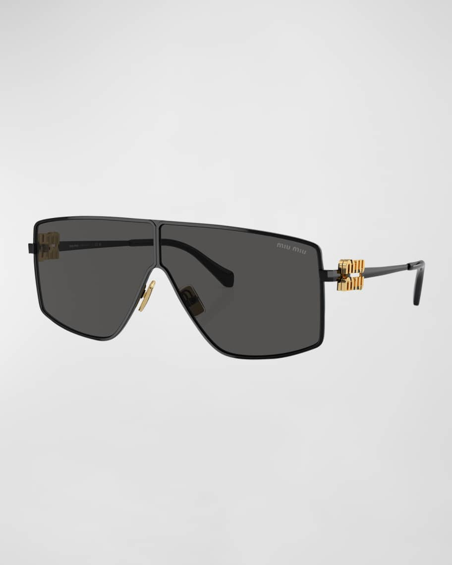Miu Miu Oversized Shield Metal Sunglasses | Neiman Marcus
