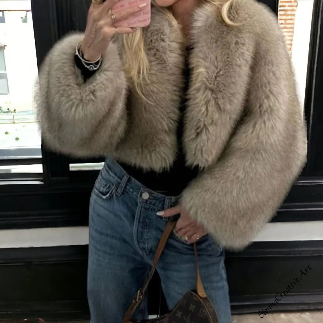 Cropped Fur Coat, Faux Fur Jacket Women, Winter Bomber Faux Fur Coat Women, Luxury Jacket Ladies,... | Etsy (EU)
