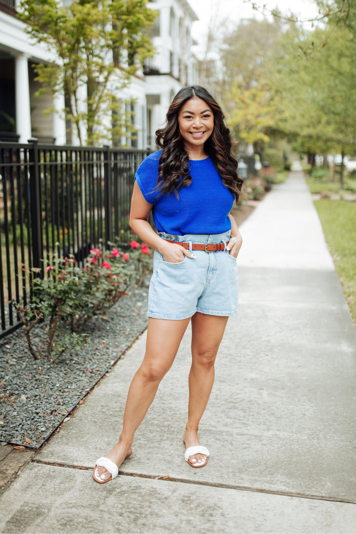 The perfect Loft outfit
Paperbag denim shorts: 27 petite
Sized up half a size in the white sandals
Wearing a small in the knit sweater 

#LTKstyletip #LTKsalealert #LTKunder100