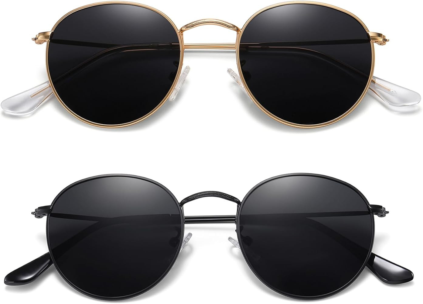 MEETSUN Round Polarized Sunglasses for Women Men Classic Retro Metal Frame Sun Glasses UV Protect... | Amazon (US)