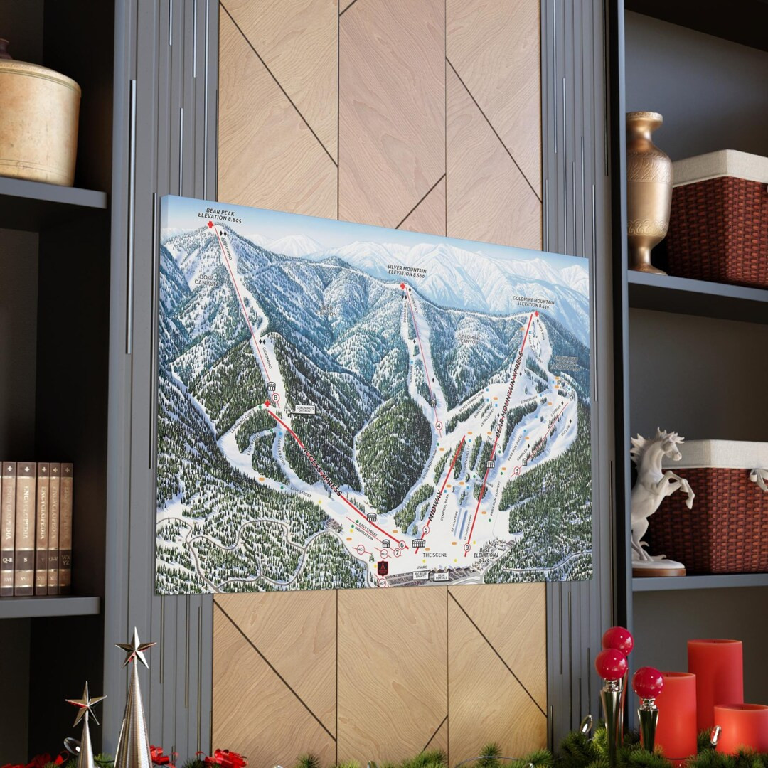 Bear Mountain Resort Ski Trail Map 3-D Canvas Poster California - Etsy | Etsy (US)