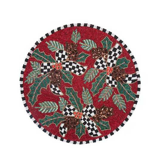 Holly Holiday Beaded Placemat | MacKenzie-Childs