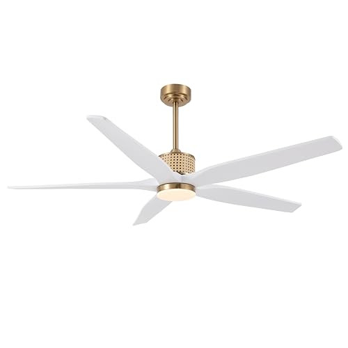LEDLUX 60" Ceiling Fan with Light \u2013 Remote Control, Solid Wood, 6-Speed, Quiet Reversible DC... | Amazon (US)