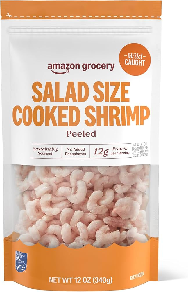 Amazon Grocery, Salad Size Cooked Shrimp, Peeled, 12 Oz (Previously Amazon Fresh Brand, Packaging... | Amazon (US)