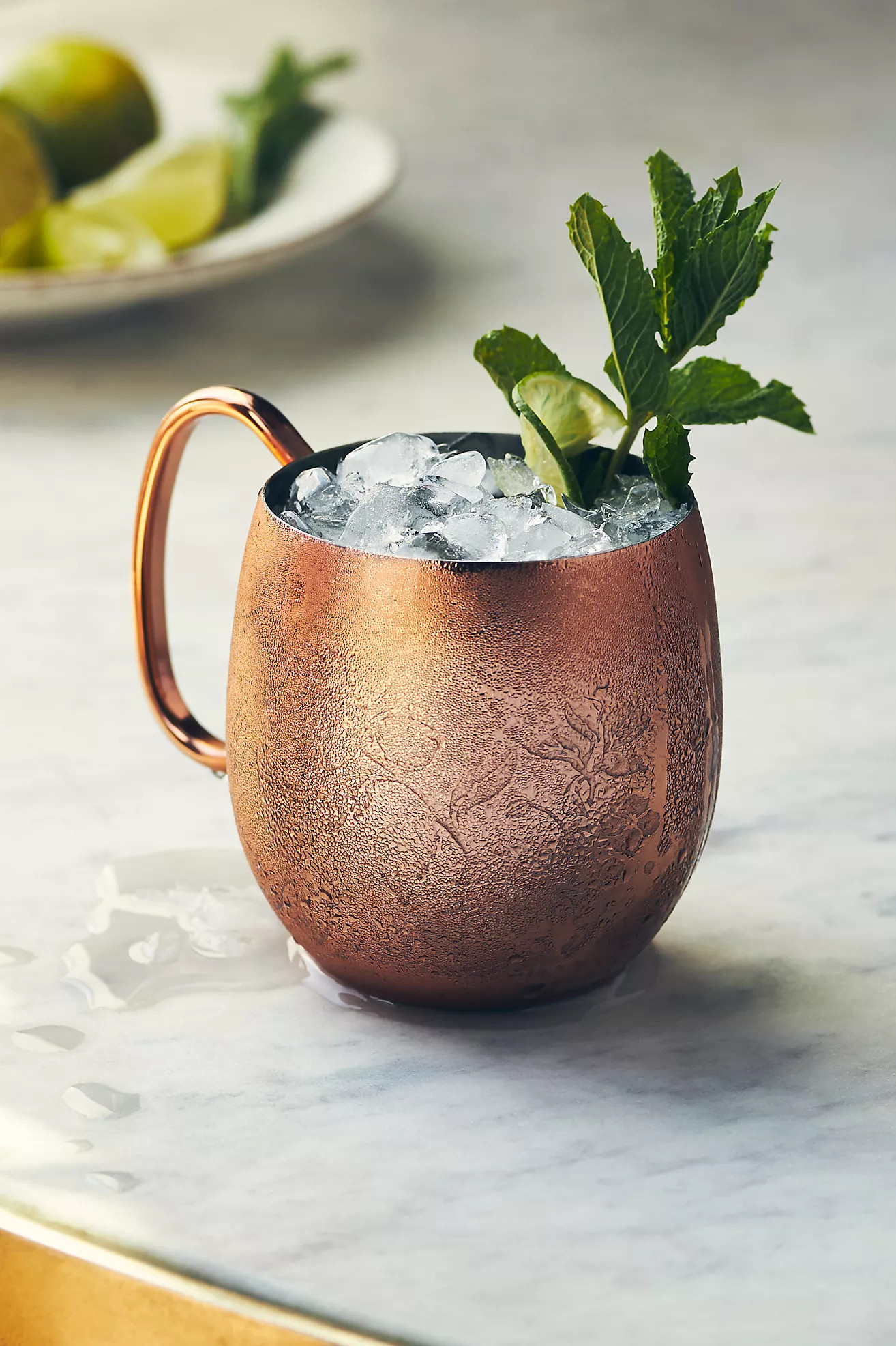Foliage Copper-Plated Stainless Steel Mule Mug | Anthropologie (US)