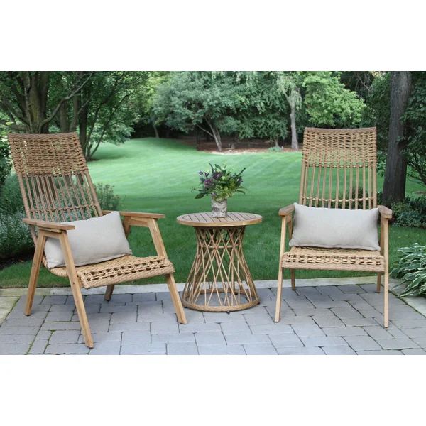 Bruges Teak Patio Chair with Cushions (Set of 2) | Wayfair North America