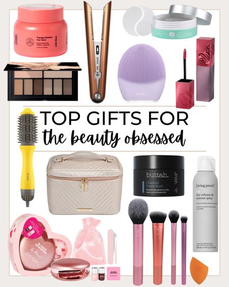 Top gifts for the beauty obsessed girl in your life include pink train case, Urban Decay liquid lipstick, Drybar blow dryer brush, Le Maxi Deluxe Gel Manicure Set, therapy session hair mask, Dyson straightener, Living Proof Full Dry Volume & Texture Spray, Everyday Charcoal Detox Mask, Essentials Makeup Brush & Sponge Set, FlashPatch Rejuvenating Eye Gels, Smashbox Cover Shot Eyeshadow Palette, and LUNA 3 For Sensitive Skin.

Ultra finds, beauty gifts, gifts for her, skin care, makeup, hair products, Christmas gifts, Christmas gift ideas, stocking stuffers

#LTKbeauty #LTKunder50 #LTKGiftGuide