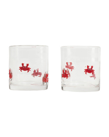 2pk Crab Icon Double Old Fashion Glasses | TJ Maxx