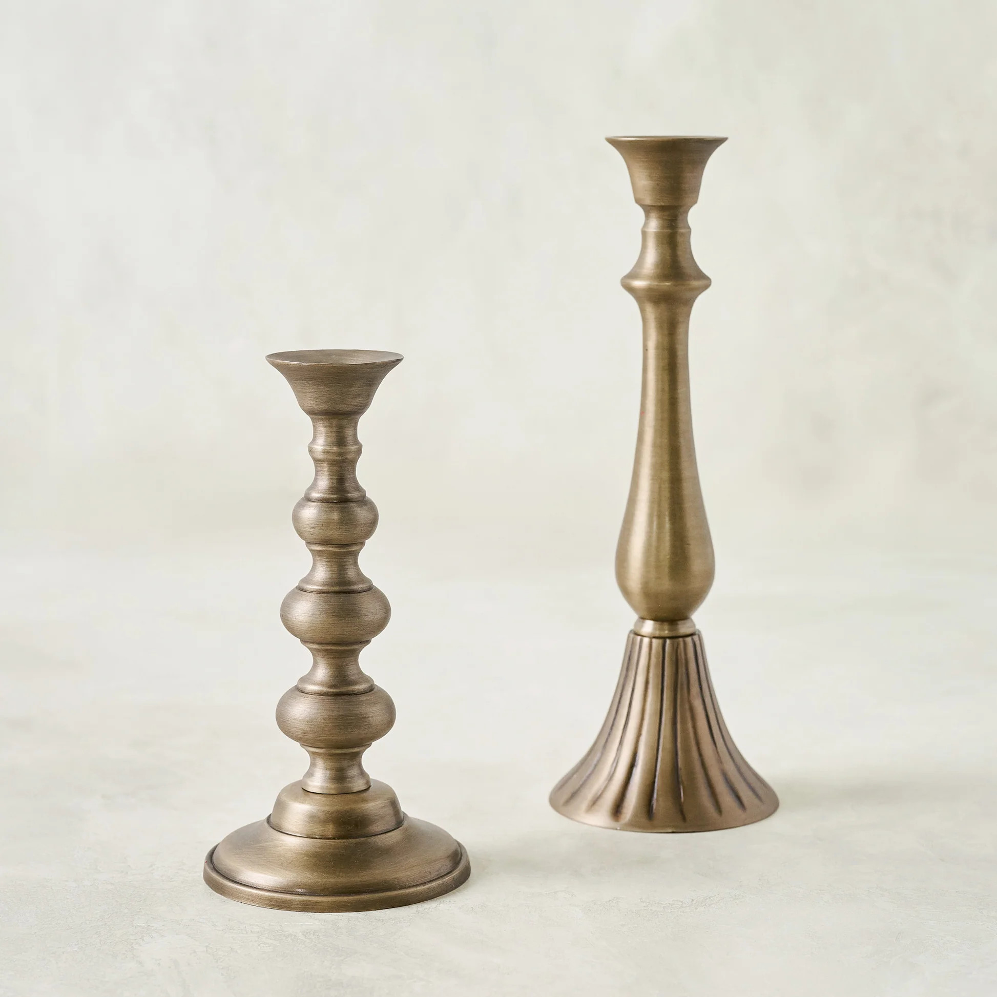 Faris Antiqued Brass Candleholder | Magnolia