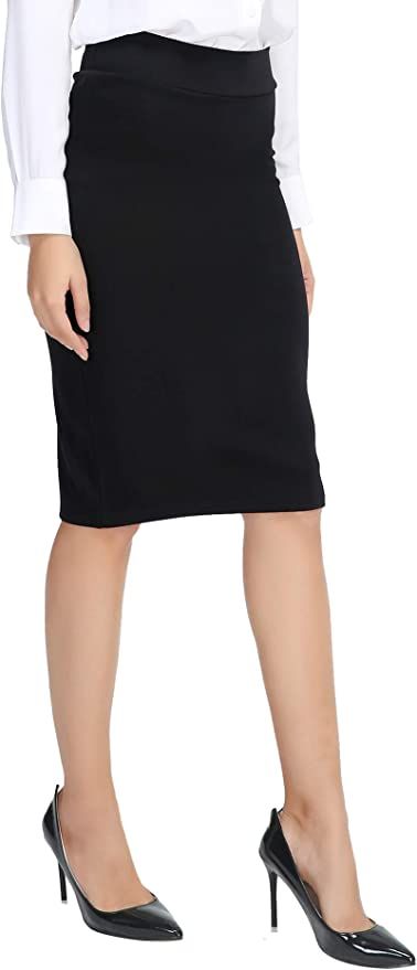 Urban CoCo Women's Elastic Waist Stretch Bodycon Midi Pencil Skirt | Amazon (US)