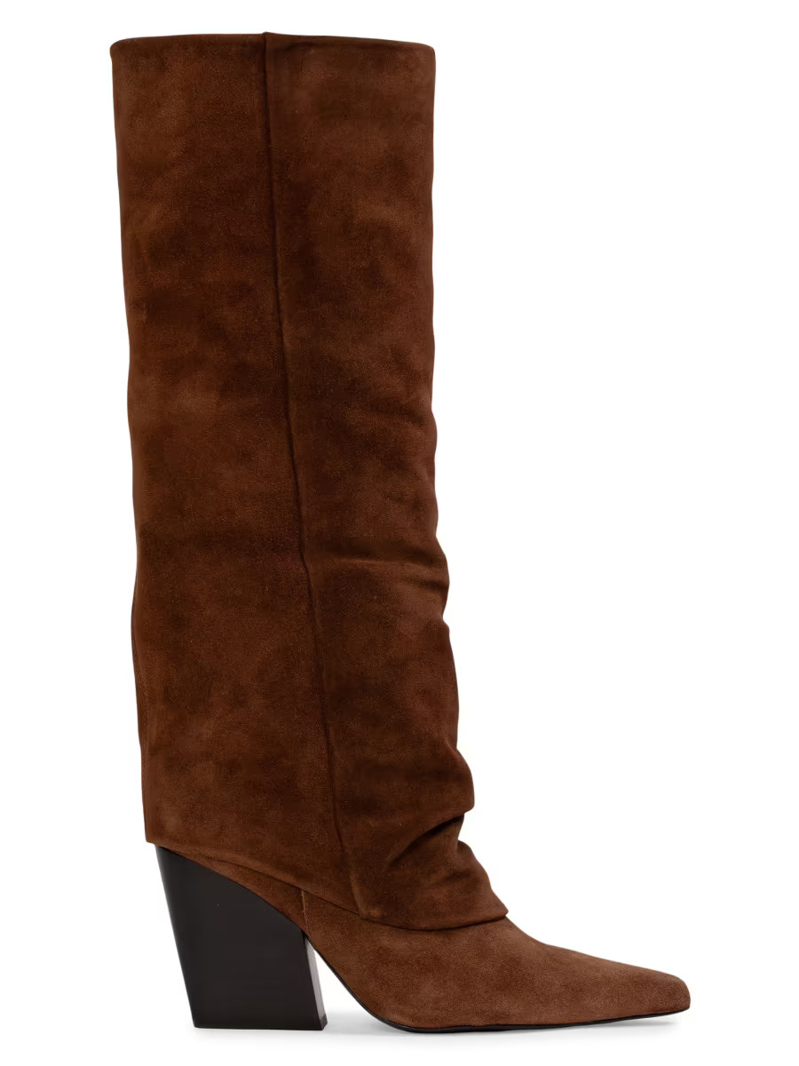 Black Suede Studio Nev 100MM Suede Western Boots | Saks Fifth Avenue | Saks Fifth Avenue
