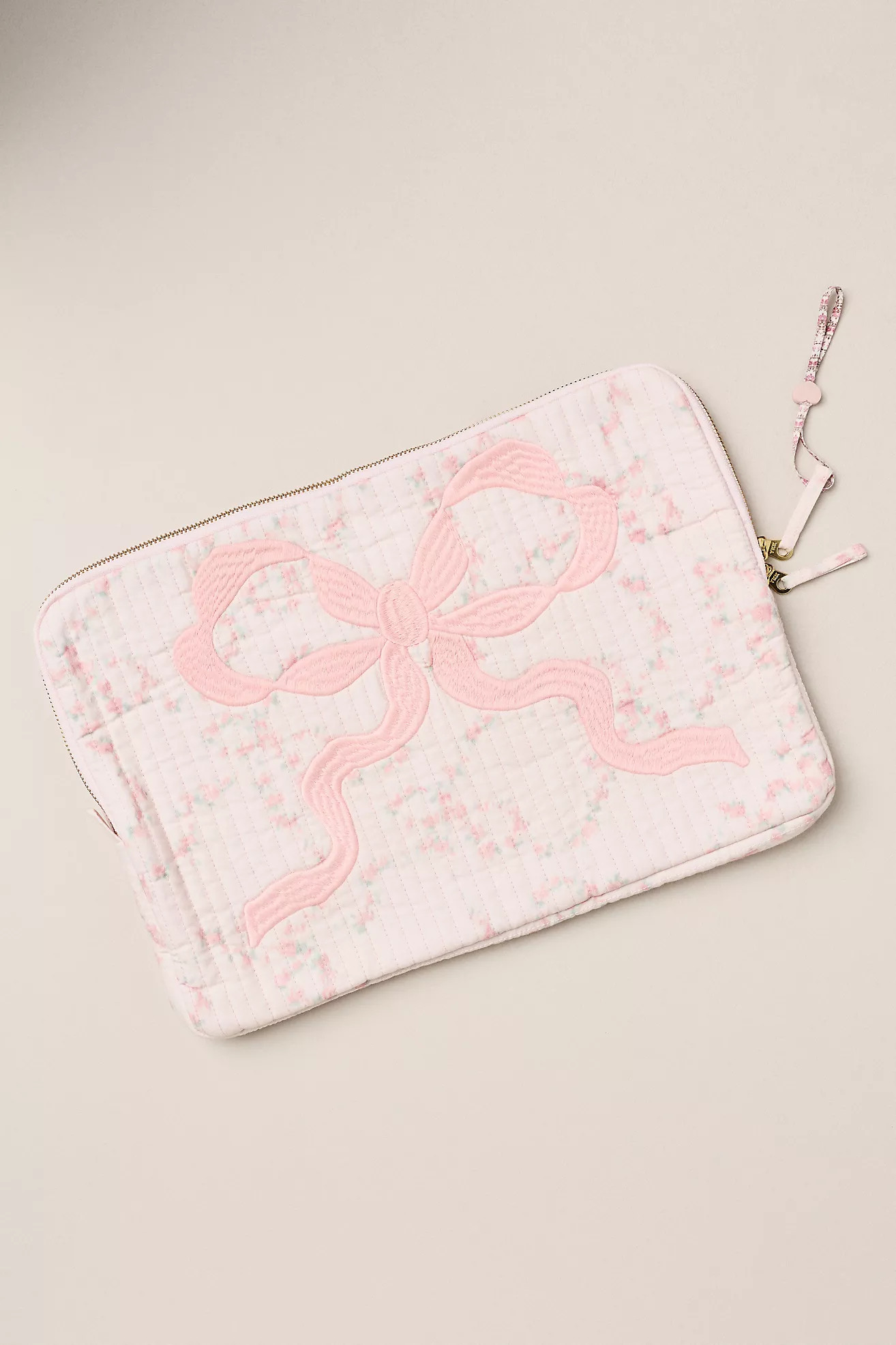 LoveShackFancy Quilted Bow Laptop Case | Anthropologie (US)