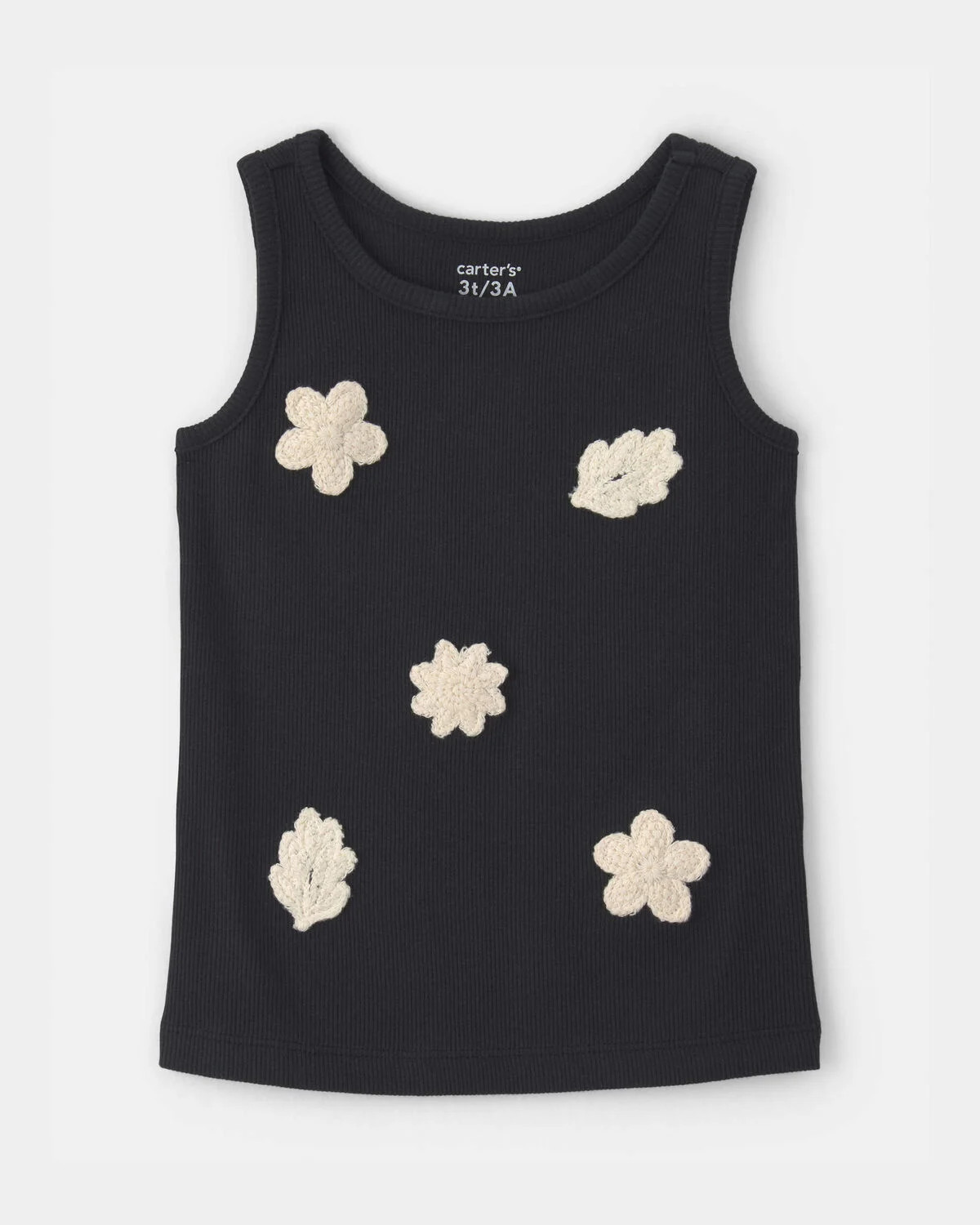 Toddler Girl Floral Embroidered Tank Top - Black | Carter's Inc