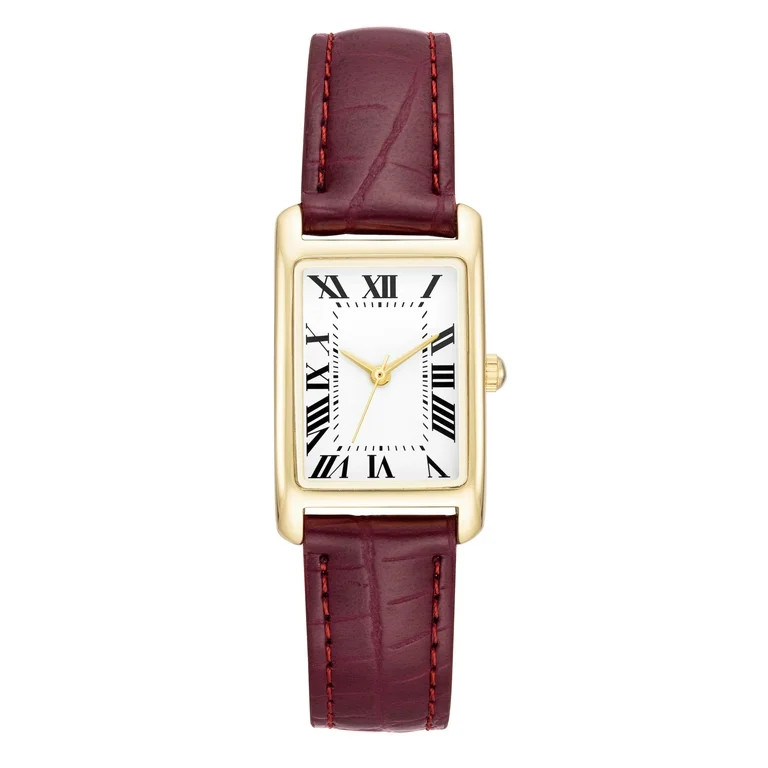 Time and Tru Gold Tone Ladies Watch with Leather Strap | Walmart (US)