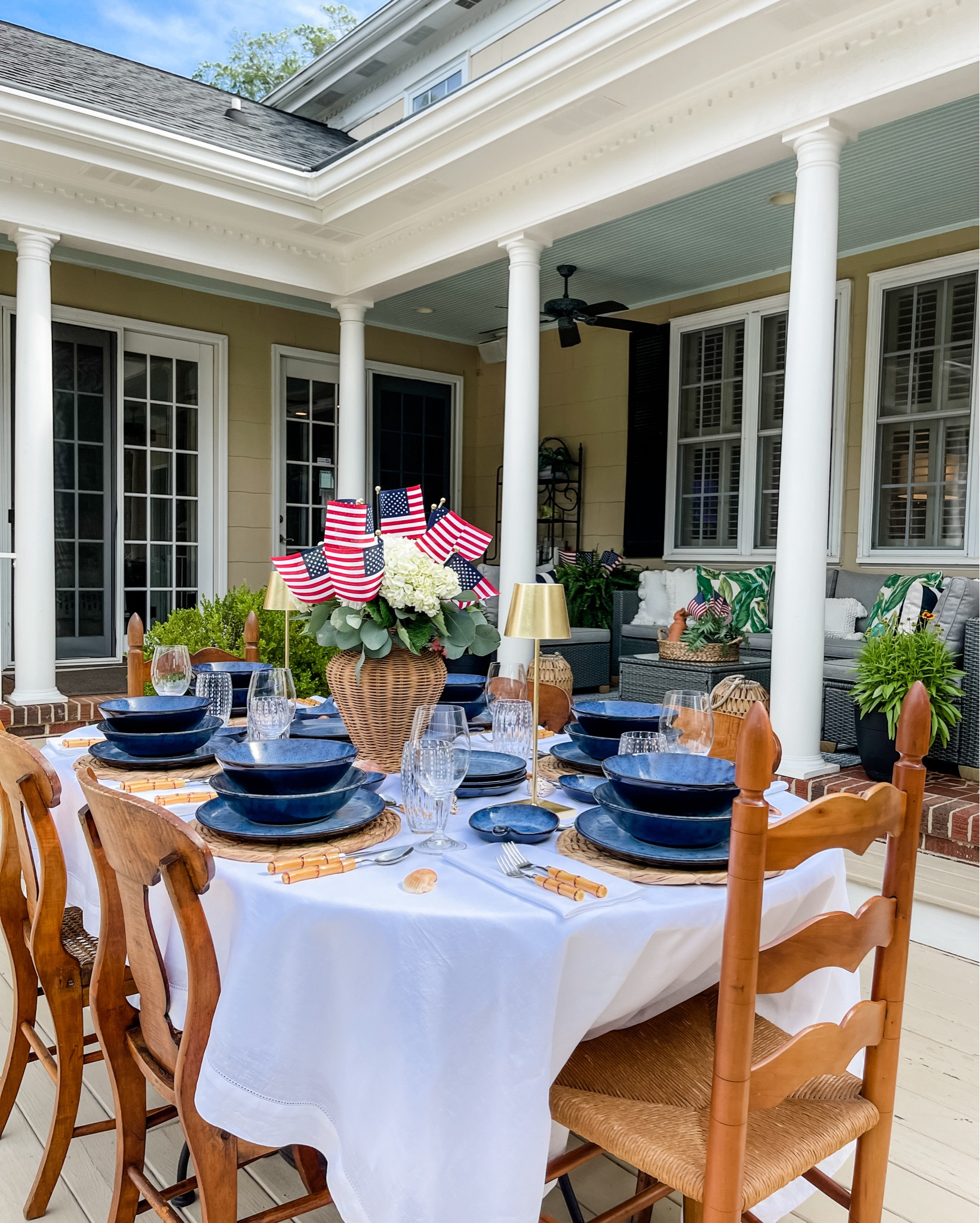 Can you believe tomorrow is July 4th? Where has the summer gone? 🌞 Swipe to see a carousel of stills from a video I shared the other day, featuring a patriotic table I set up last year with mini flags and pretty dishes. Sometimes, the simplest touches make the biggest statement! 🇺🇸 This year, we're off to Charleston for a day of boating and celebrating with family. What are your plans for Independence Day? I'd love to hear all about them! 🎆

#LTKStyleTip #LTKSeasonal #LTKHome