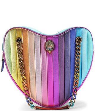 Kurt Geiger London Kensington Large Metallic Rainbow Heart Convertible Crossbody Bag | Dillard's | Dillard's