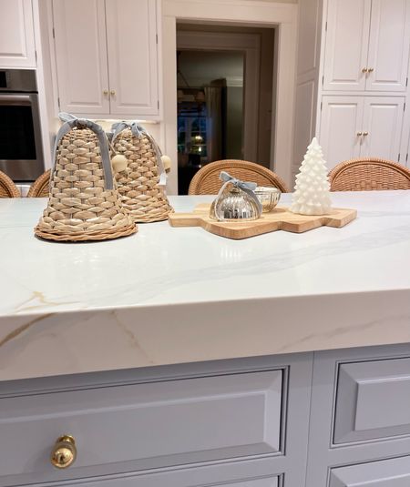 Shop our blue & white (and rattan! 🤣) coastal Christmas kitchen decor!!

These wicker bells I just shared are HUGE and under $10 each!! Keep checking because they go in and out of stock! First the in the morning seems to be when they restock!

Island color: BM blue Heather 
Counter tops: Raphael stone Calcutta Ana quartz with a 3inch mitered edge 

#serenaandlily #christmasdecor

#LTKHoliday #LTKhome #LTKfindsunder50