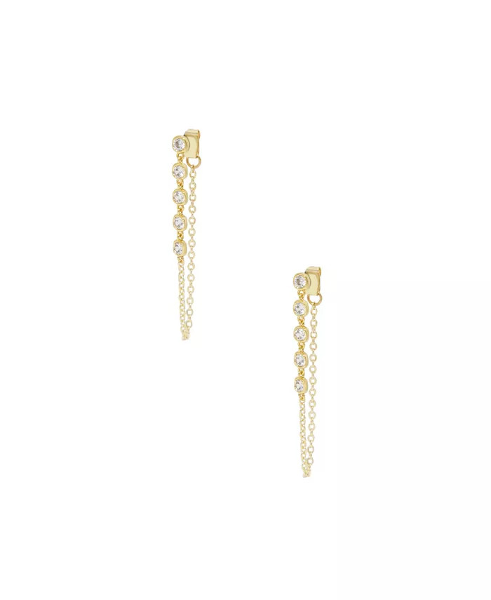 ETTIKA Crystal Gold-Plated Chain Dangle Earrings - Macy's | Macy's