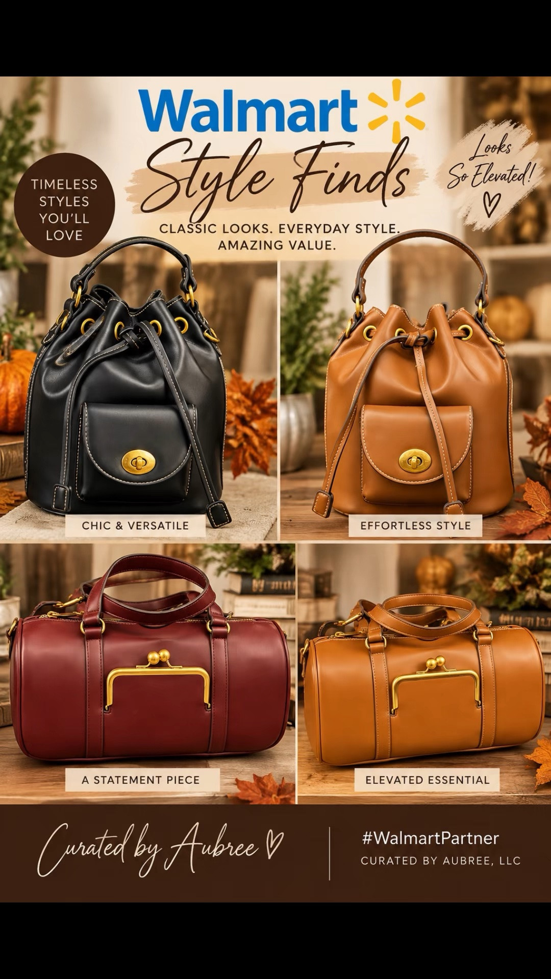 ✨ Walmart Style Finds Fridays! ✨

Okay Walmart… these bags are giving designer-inspired style without the designer price tag! 😍👜

From the chic drawstring bags with gorgeous gold hardware to the vintage-inspired barrel bags, these are such good finds for transitioning into fall. 🍂🤎 And those rich black, cognac and burgundy tones? So good!

Which one would you carry—drawstring or barrel bag? 👇🏾

🛒 Shop my Walmart Style Finds through my link!

#WalmartPartner #WalmartStyle #WalmartFinds #AffordableStyle #FallFashion #DesignerLookForLess #CuratedByAubree