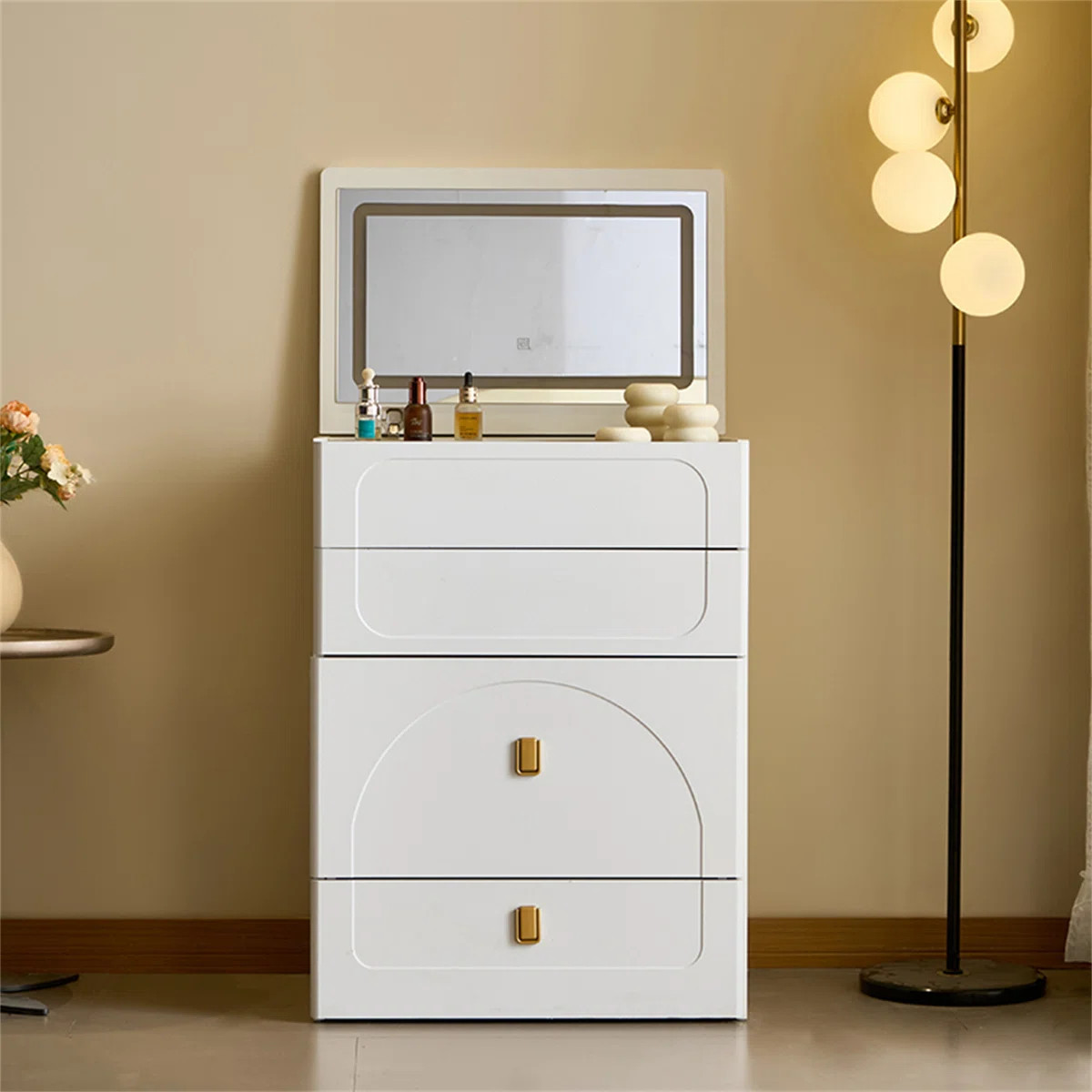 3 In 1 Vanity Desk, Flip Top Vanity Set With Mirror And 3 Drawer, Small Makeup Vanity Table With ... | Wayfair North America