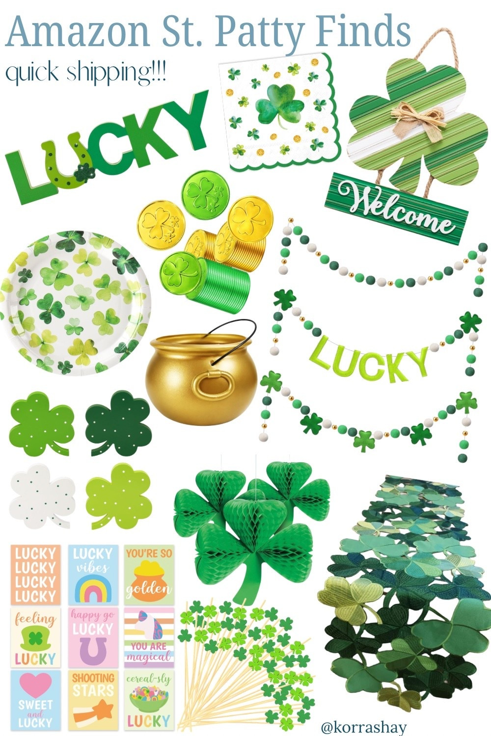 Amazon St Patty finds with quick shipping! Last minute st Patrick’s day decor and hosting finds 

#LTKmomlife #LTKSeasonal