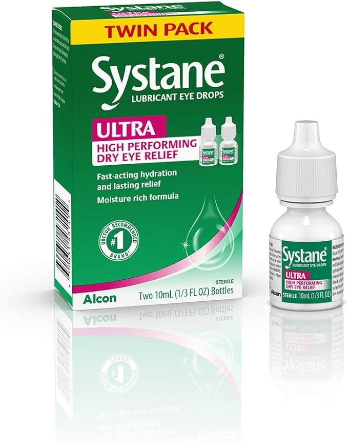 Systane Ultra Lubricant Eye Drops, Twin Pack, 10-mL Each,packaging may vary | Amazon (US)
