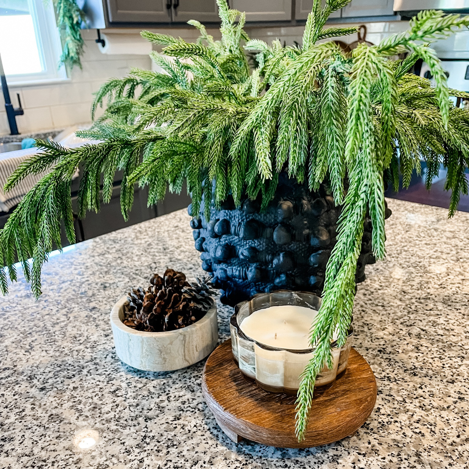 Christmas | kitchen island decor

Countertop styling, holiday decor, minka vase, planter, pot, textured vase, Anthropologie, faux Norfolk stems, Amazon finds, wood pedestal, candle, hearth and hand, Christmas candle, pinecones, vase filler, Target finds

#LTKHome #LTKHoliday #LTKSeasonal