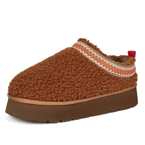 CCF Fuzzy Cute Platform Slippers for Women with Memory Foam Shoes Winter Slippers for Indoor and Outdoor | Amazon (US)