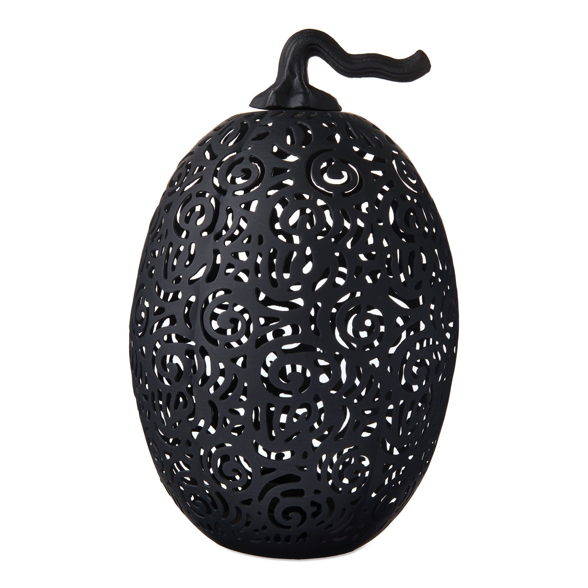 Halloween Metal Decoration Pumpkin Tea Light Holder in Black Finish, 11" by Way to Celebrate | Walmart (US)