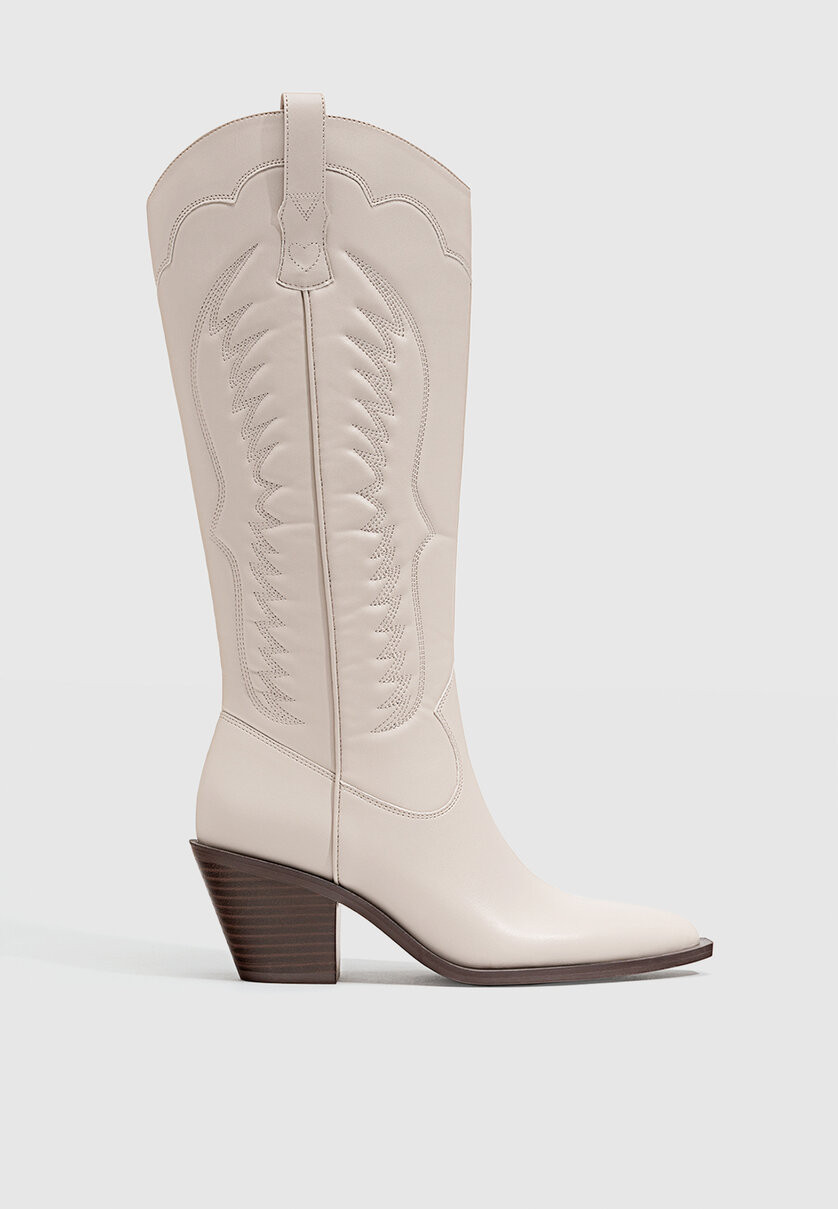 Heeled cowboy boots - Women's fashion | Stradivarius United Kingdom | Stradivarius (UK)