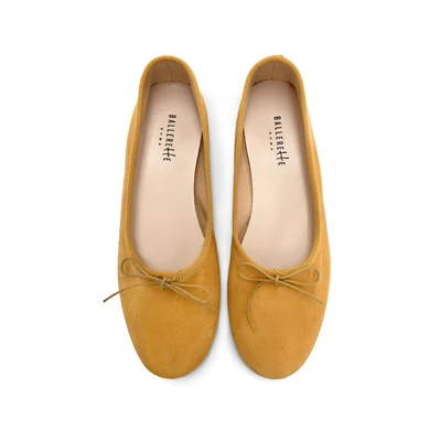 BallereTTe US Mustard yellow suede "glove shoes" ballet flats - Mustard yellow suede "glove shoes" ballet flats | Shop.app