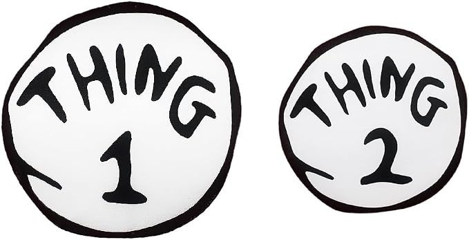 Thing 1 2 Large & Small 2 Piece Iron On Patch Set Halloween Costume Accessories Standard (Thing 1... | Amazon (US)