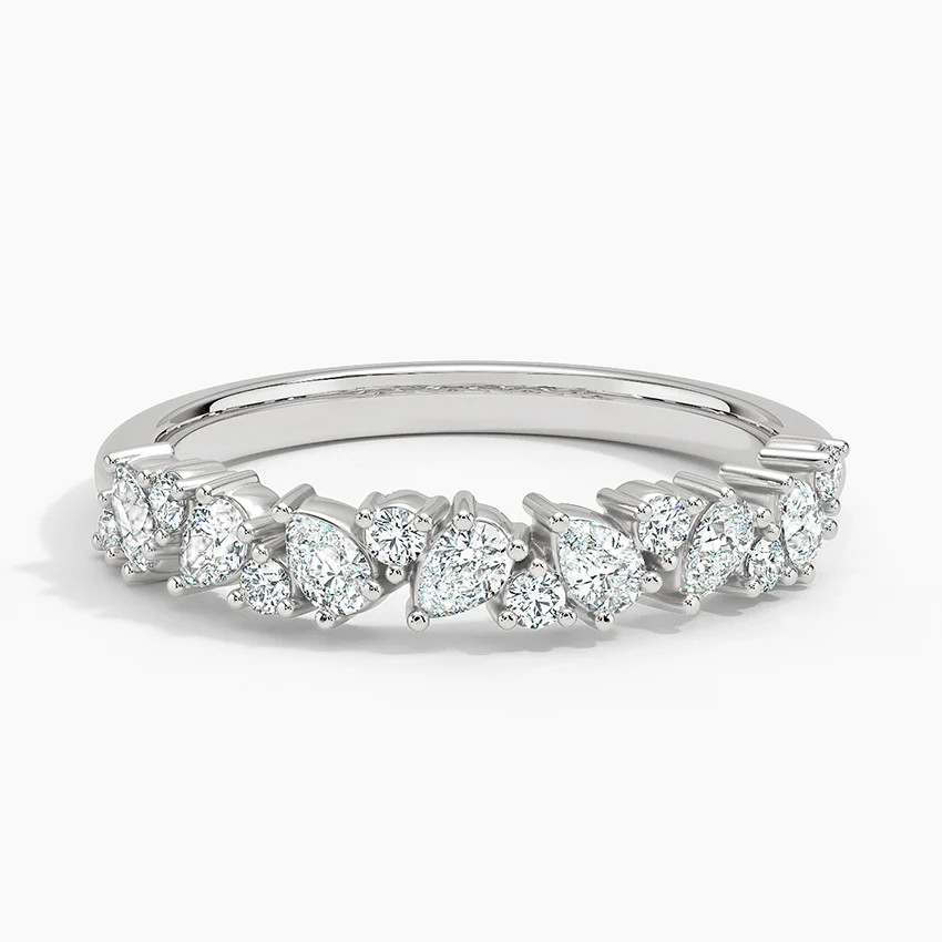 Olivetta Half Coverage Diamond Ring in 18K White Gold | Brilliant Earth