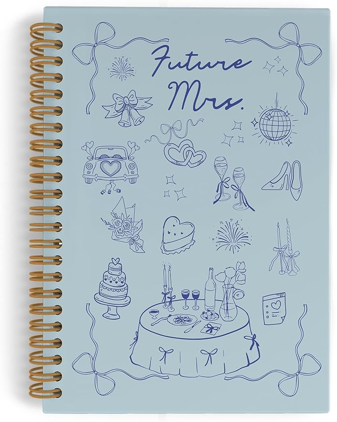 QLMX Wedding Spiral Notebook, Wedding Engagement Journal Notebook, Coquette Future Mrs Notebooks,... | Amazon (US)