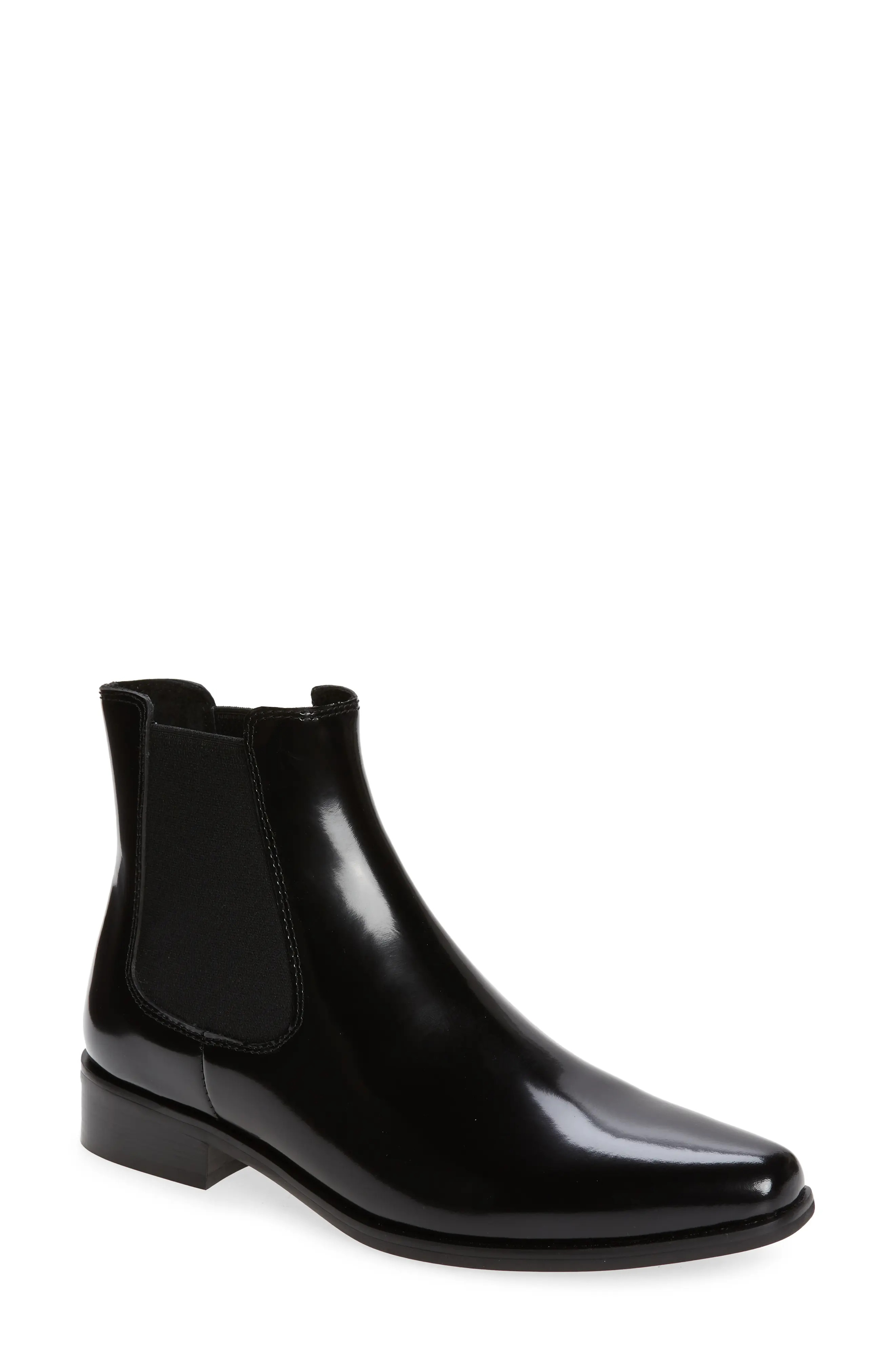 Jeffrey Campbell Marloe Chelsea Boot, Size 11 in Black Box Leather at Nordstrom | Nordstrom