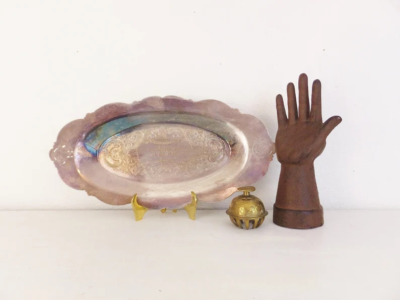 Antique Silver Plate Oval Platter or Tray College Award or Fraternal Order Trophy Tray Silver Wed... | Etsy (US)