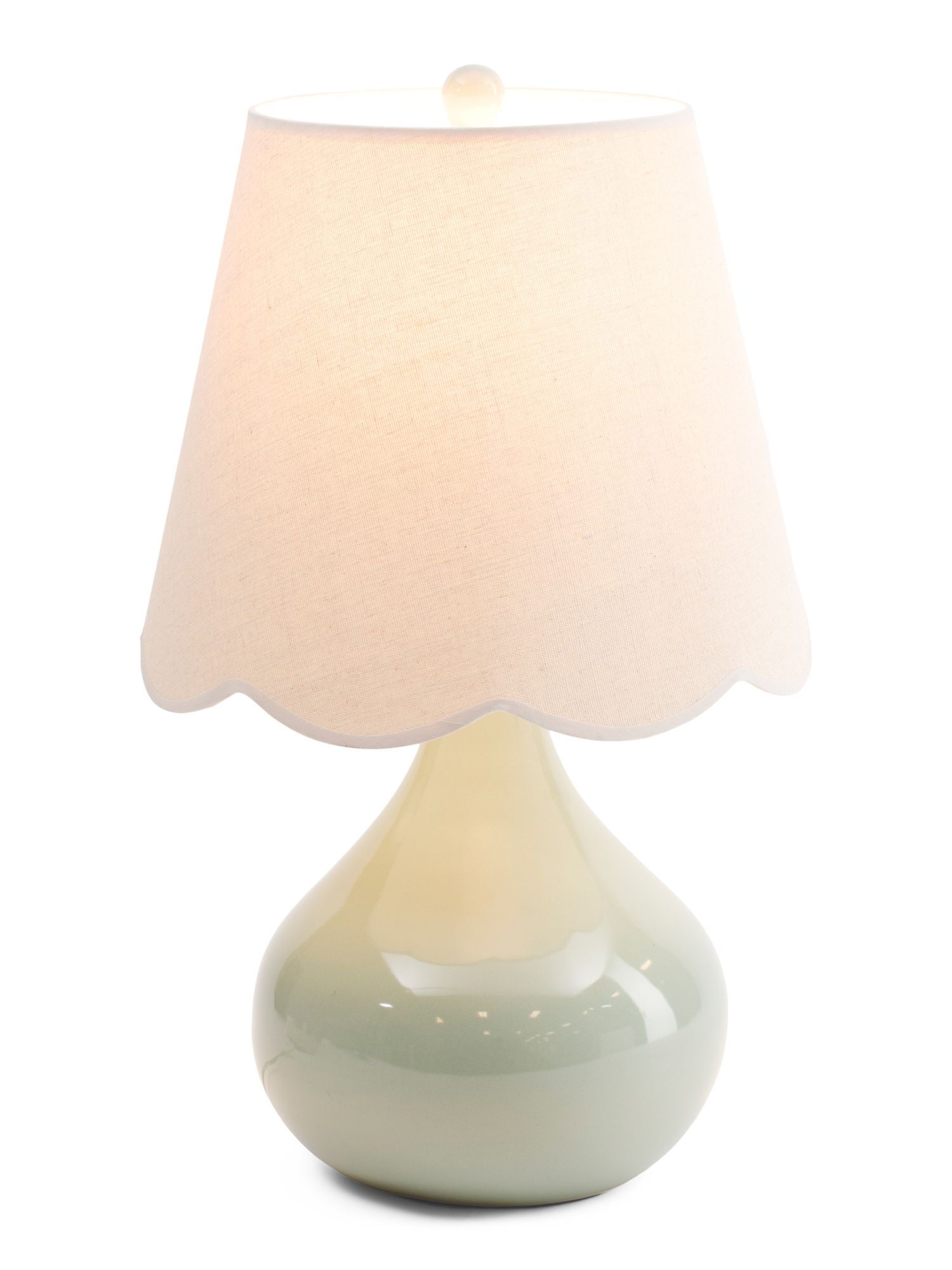 22in Ceramic Table Lamp With Scalloped Shade | TJ Maxx