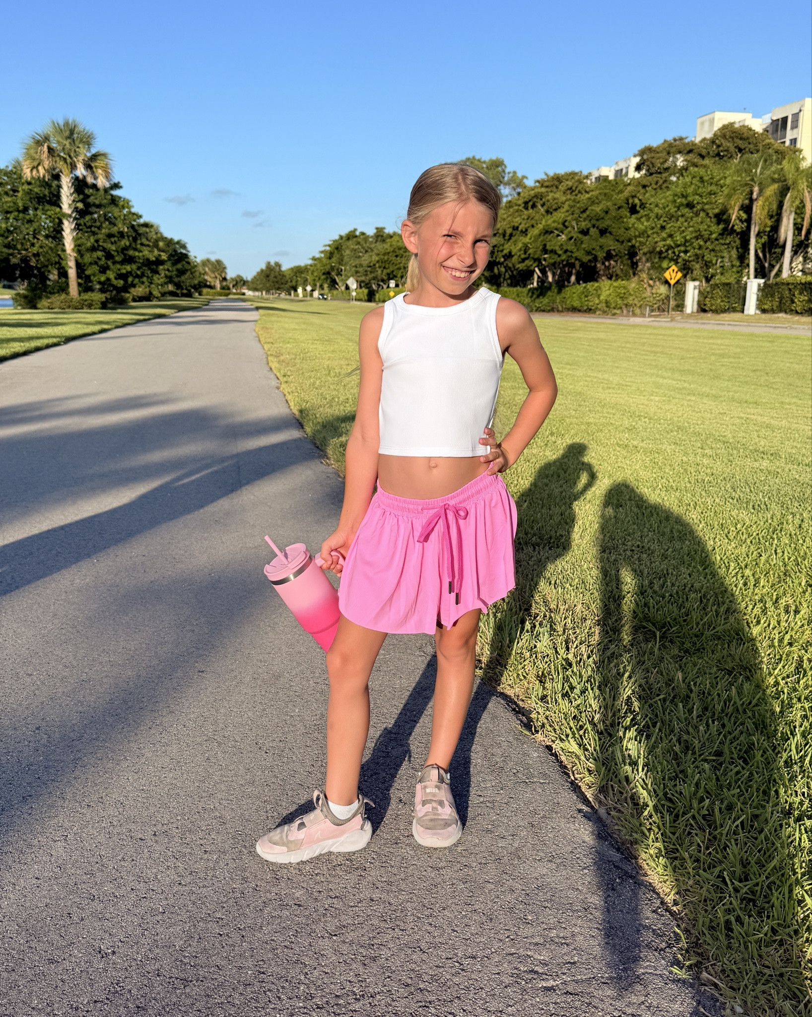 Girls activewear. Super cute and soft skort with a pocket inside and a cute tank top. All come in many other colors and she has them all! These shorts are her favorite right now and that is what gets her want o join me on my walks! 

#LTKKids #LTKStyleTip #LTKActive