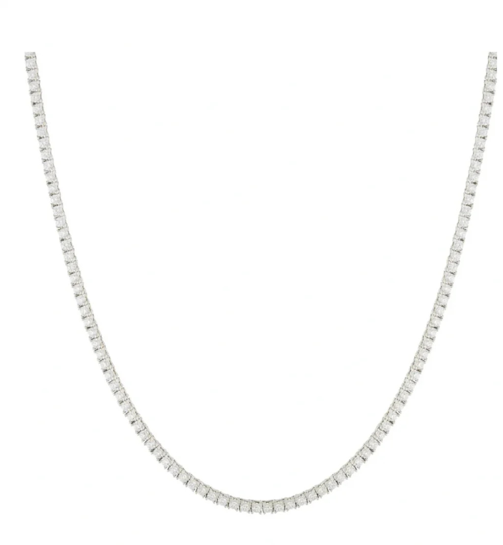 2mm Silver Tennis Necklace | Corace Collection