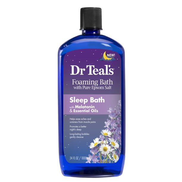 Dr Teal's Foaming Bath with Pure Epsom Salt, Sleep Bath with Melatonin & Essential Oils, 34 oz | Walmart (US)