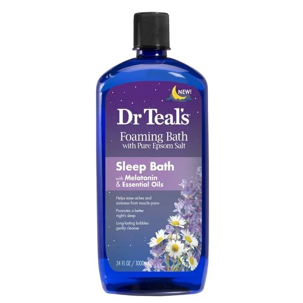 Dr Teal's Foaming Bath with Pure Epsom Salt, Sleep Bath with Melatonin & Essential Oils, 34 oz | Walmart (US)