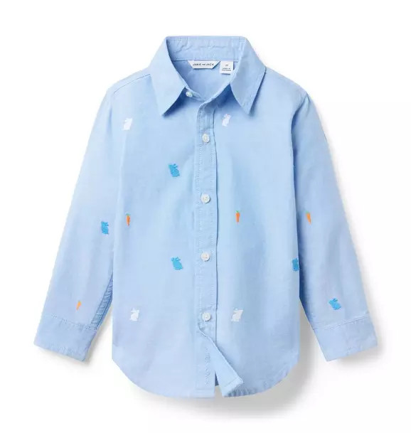 The Embroidered Bunny Oxford Shirt | Janie and Jack