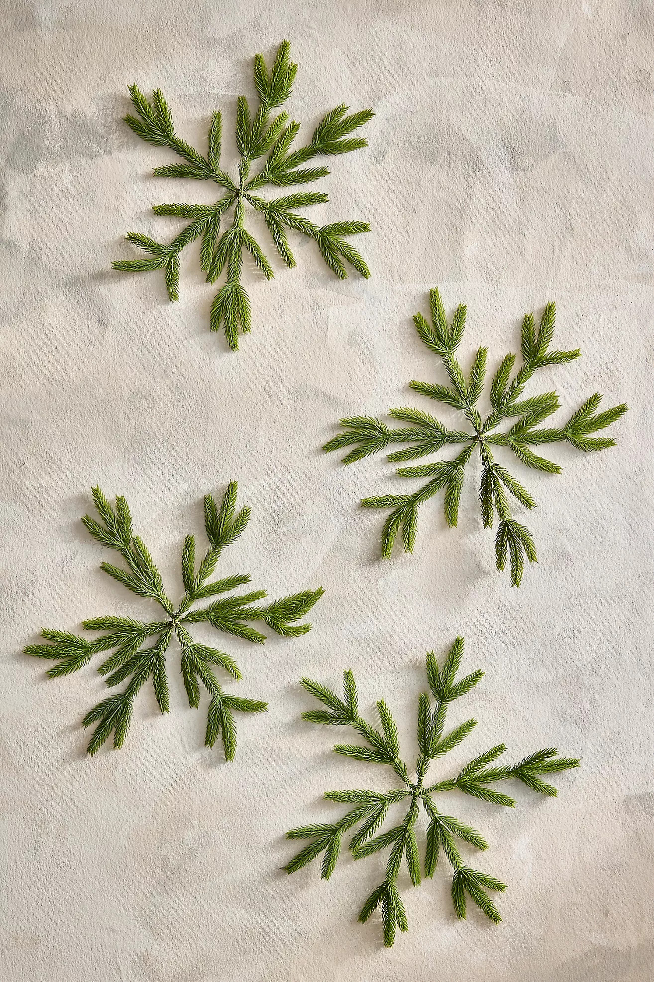 Faux Fir Snowflakes, Set of 4 Small | Terrain