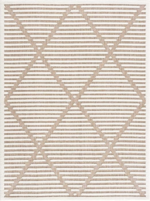 BoutiqueRugs Anah Geometric Indoor Outdoor Rug - Boho High Low Textured Area Rug - Performance Ca... | Amazon (US)