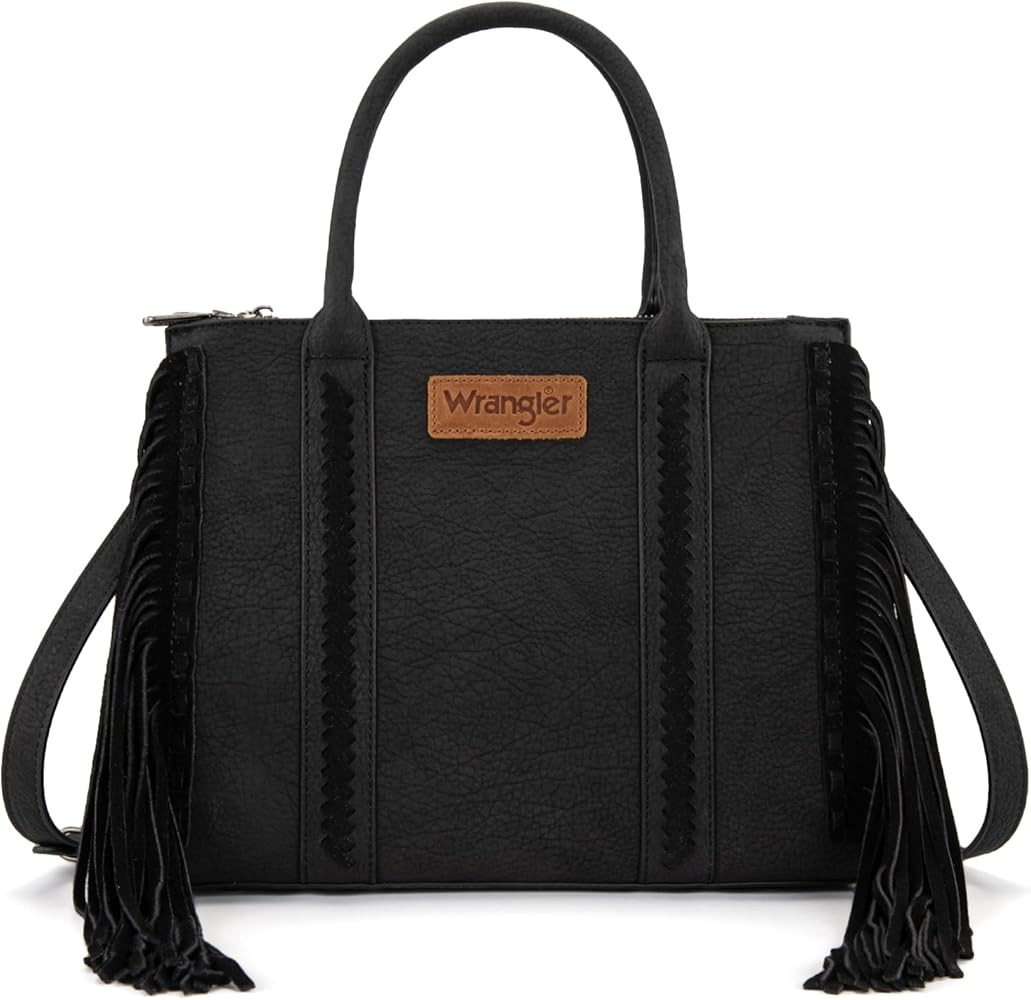 Wrangler Fringe Tote Bag for Women Western Shoulder Purse with Functional Pockets for Cowgirl Sty... | Amazon (US)